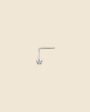 Sterling Silver and Clear Crystal  Claw Set  Nose Stud