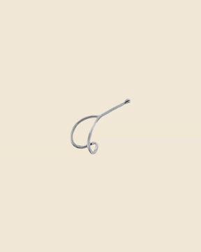 Sterling silver double ring illusion nose stud featuring a curved design that mimics two hoops in a single piercing.