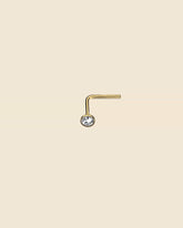 Gold Plated 2mm Crystal Nose Stud