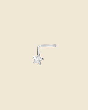 Sterling Silver Tiny Hammered Star Nose Stud