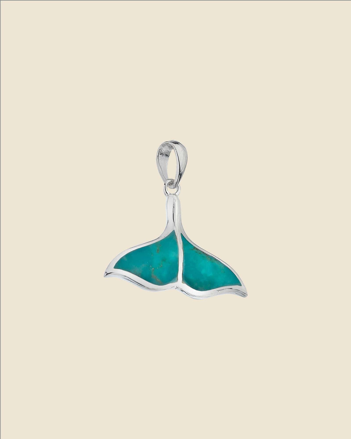 Sterling Silver and Turquoise Whale Tail Pendant