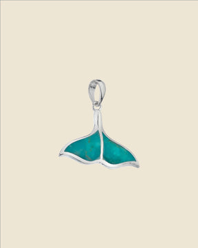 Sterling Silver and Turquoise Whale Tail Pendant