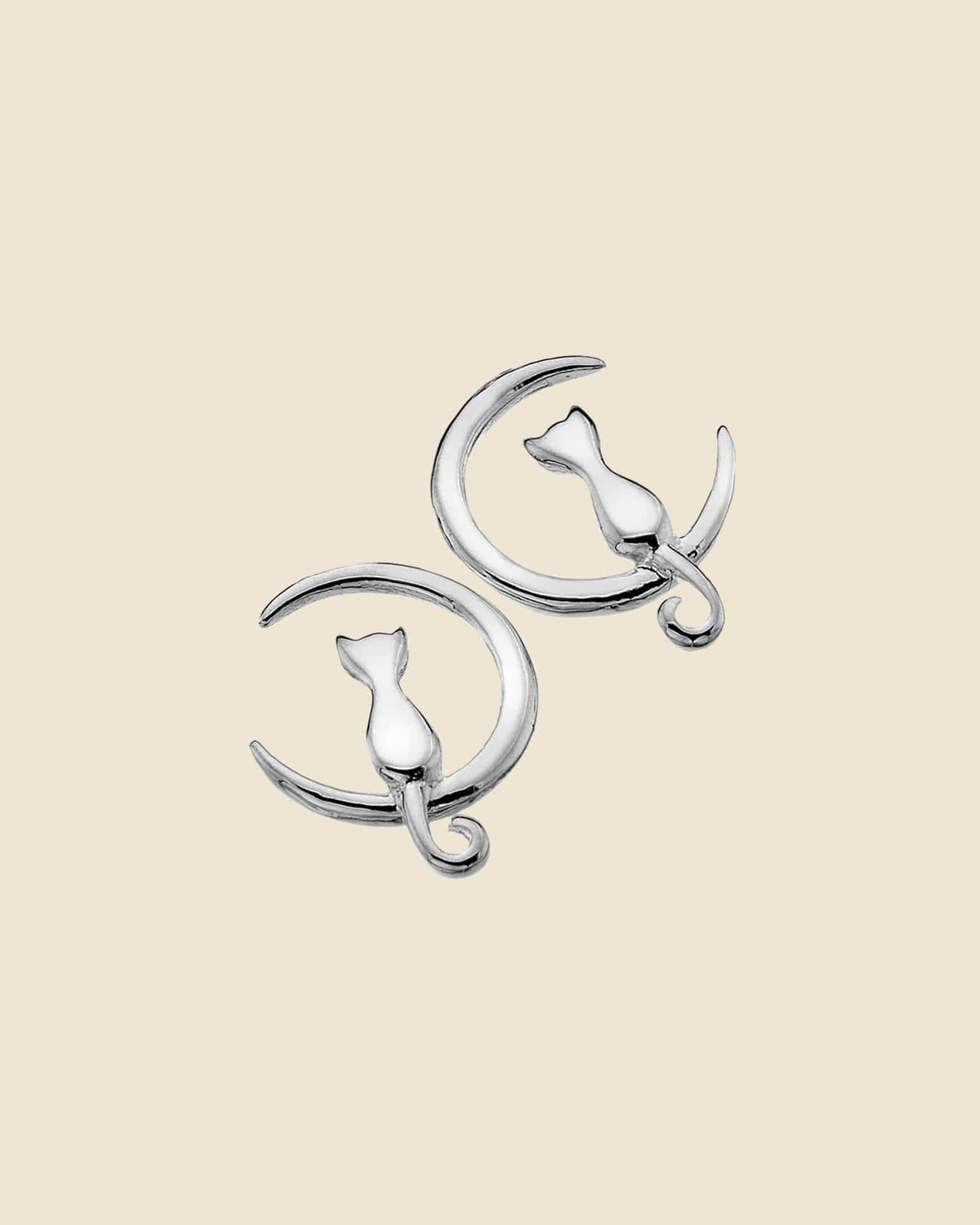 Sterling Silver Celestial Cat Studs