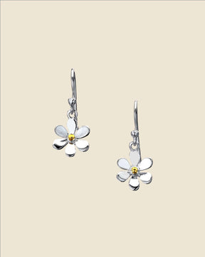 Sterling Silver Daisy Drop Earrings