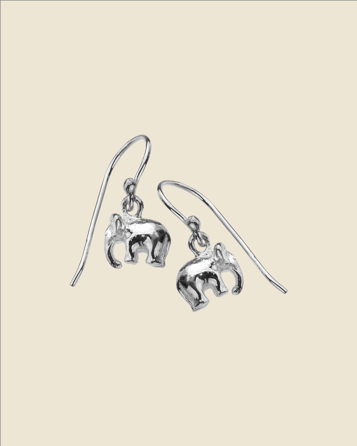 Sterling Silver Baby Elephant Drop Earrings