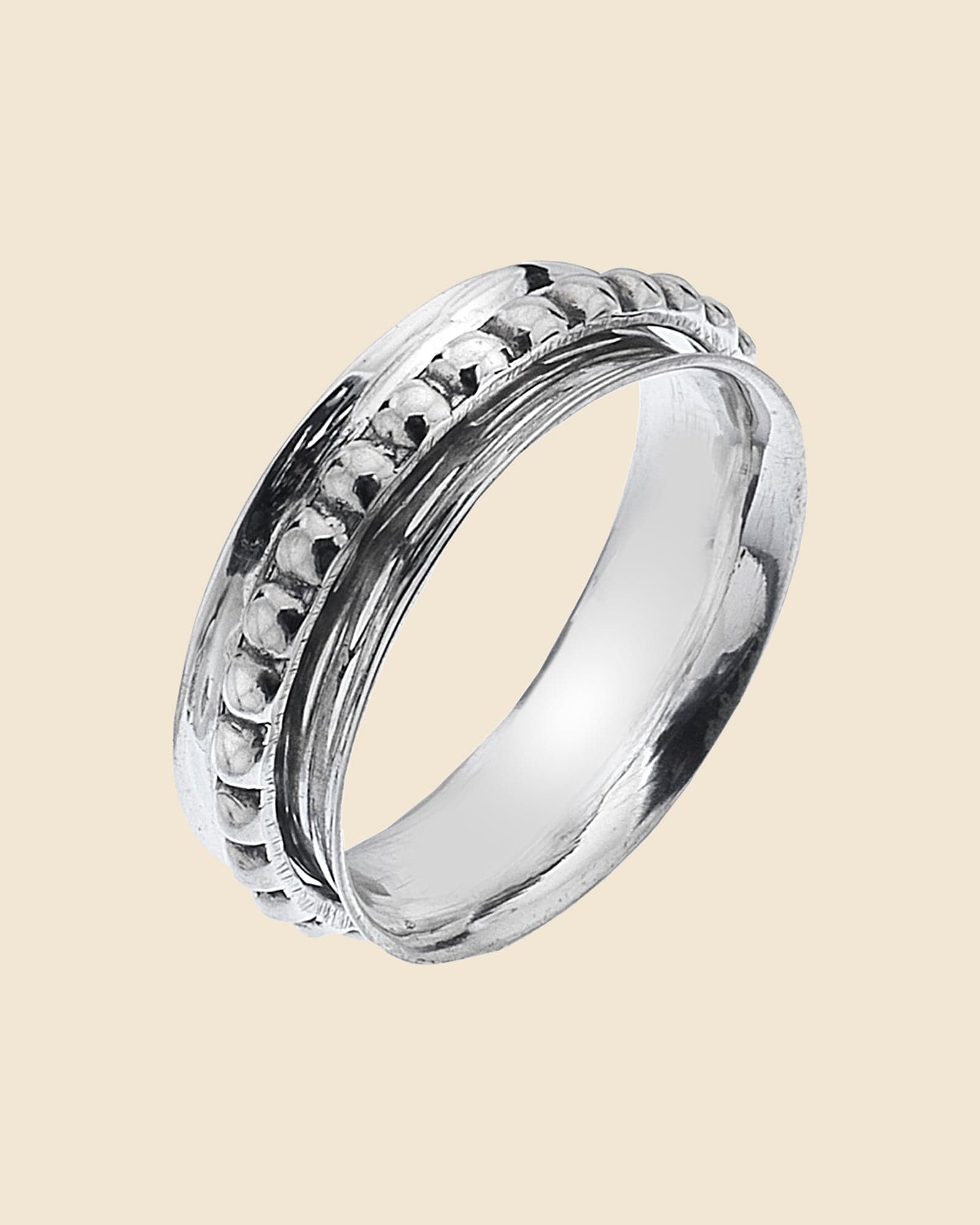 Sterling Silver Dotty Band Spinner Ring