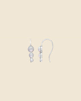 Sterling Silver and White Opal Triple Stone Drop Earrings