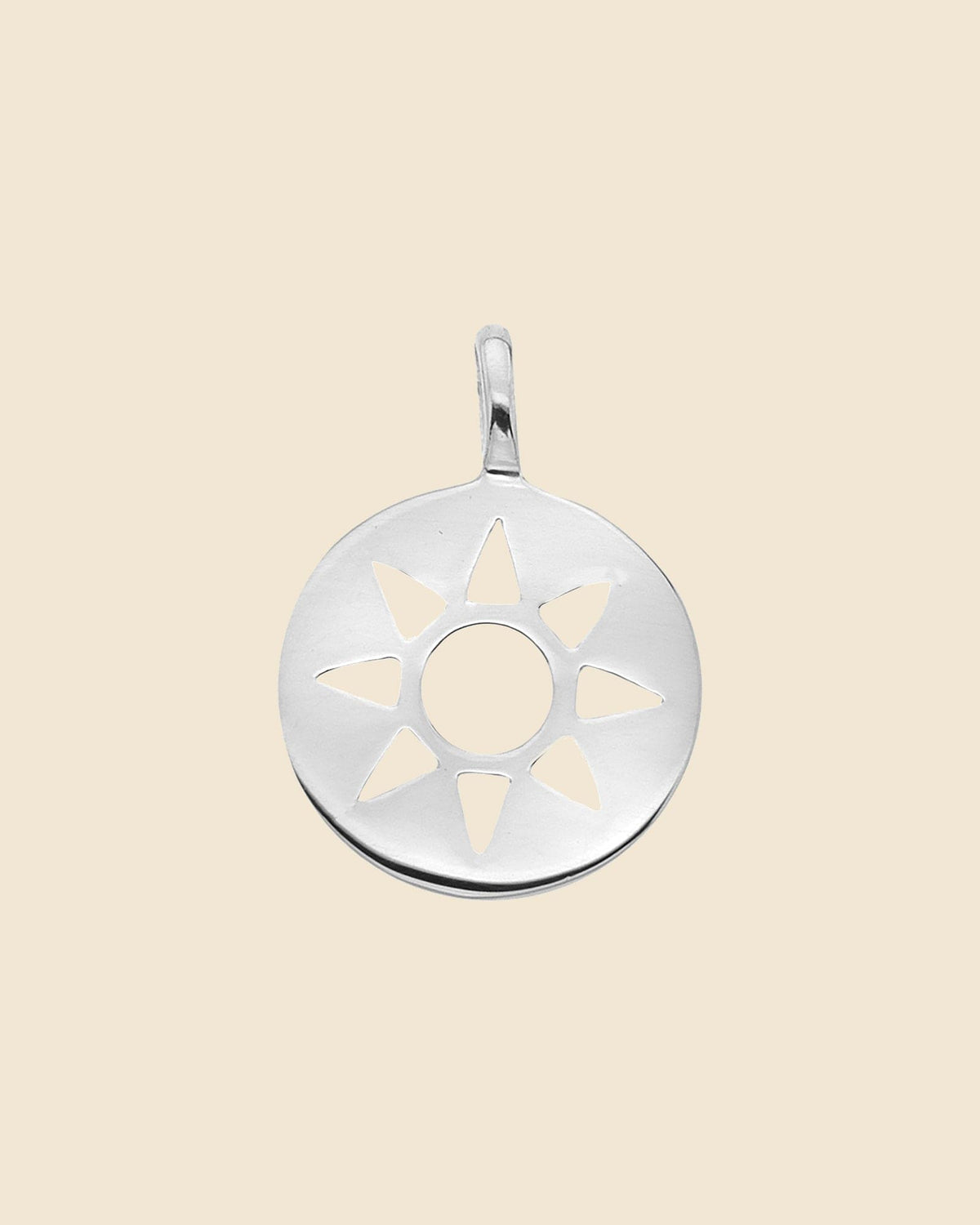 Sterling Silver Cut-Out Sun Medallion Pendant