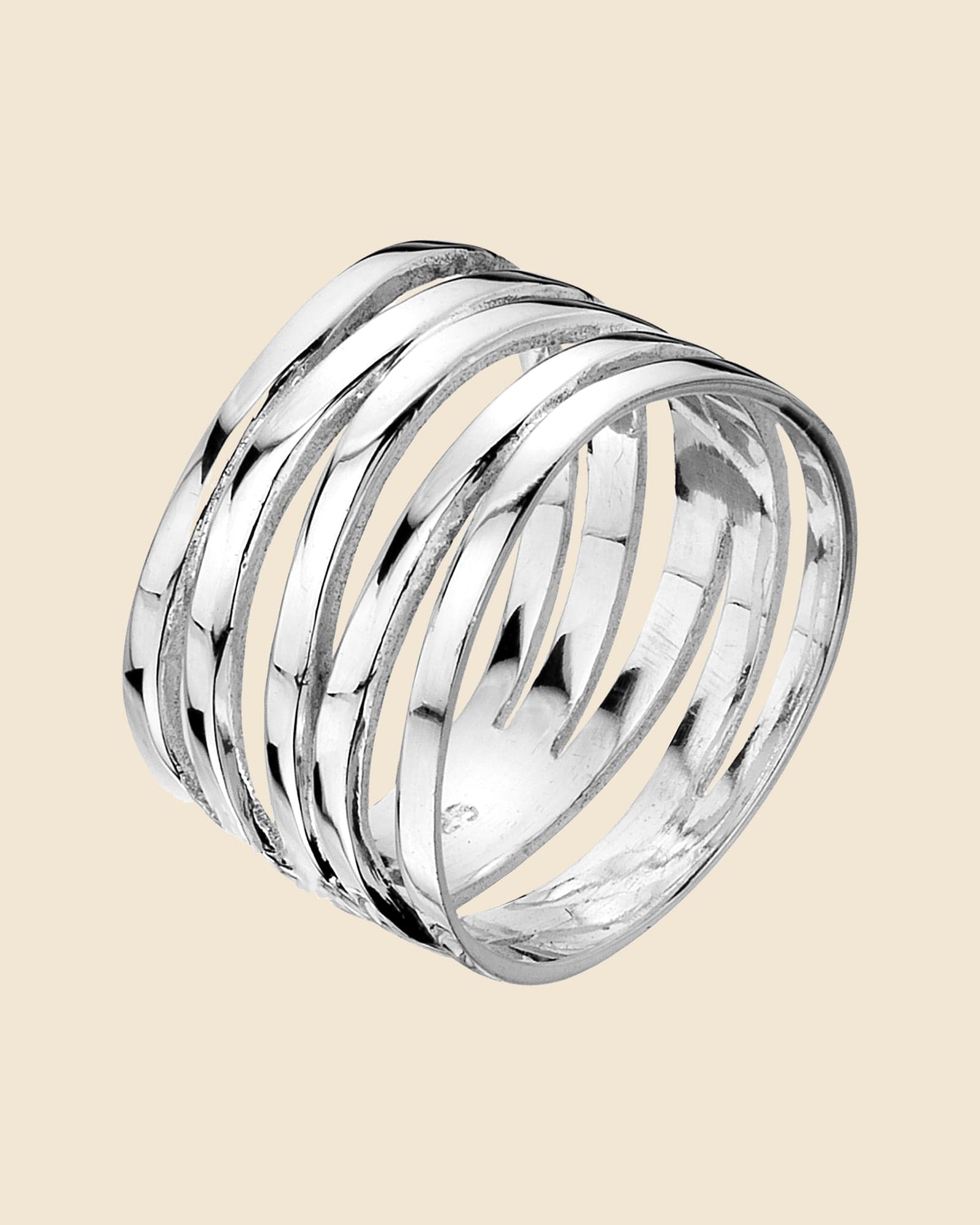 Sterling Silver 5 Strand Open Ring