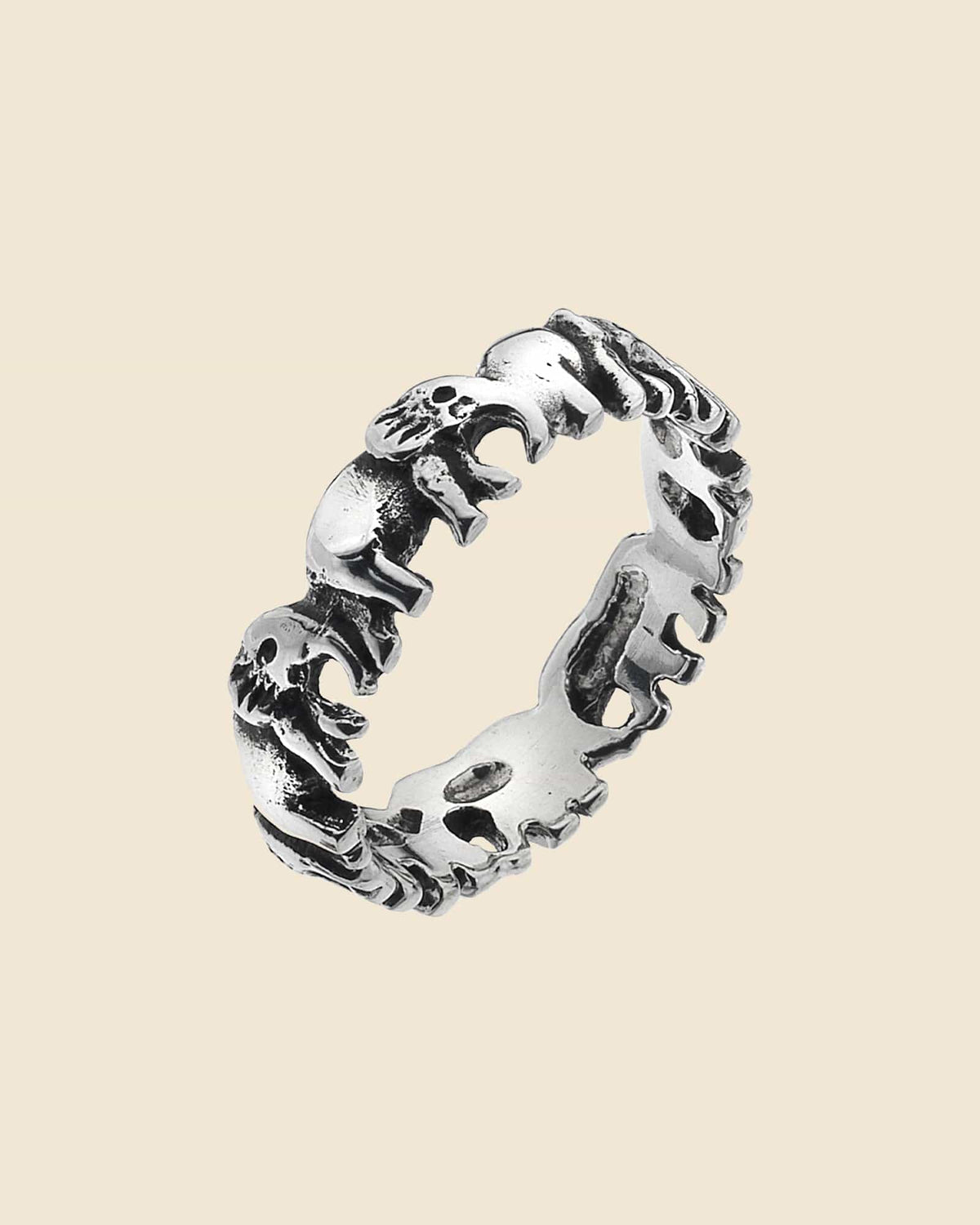 Sterling Silver Elephant March Ring