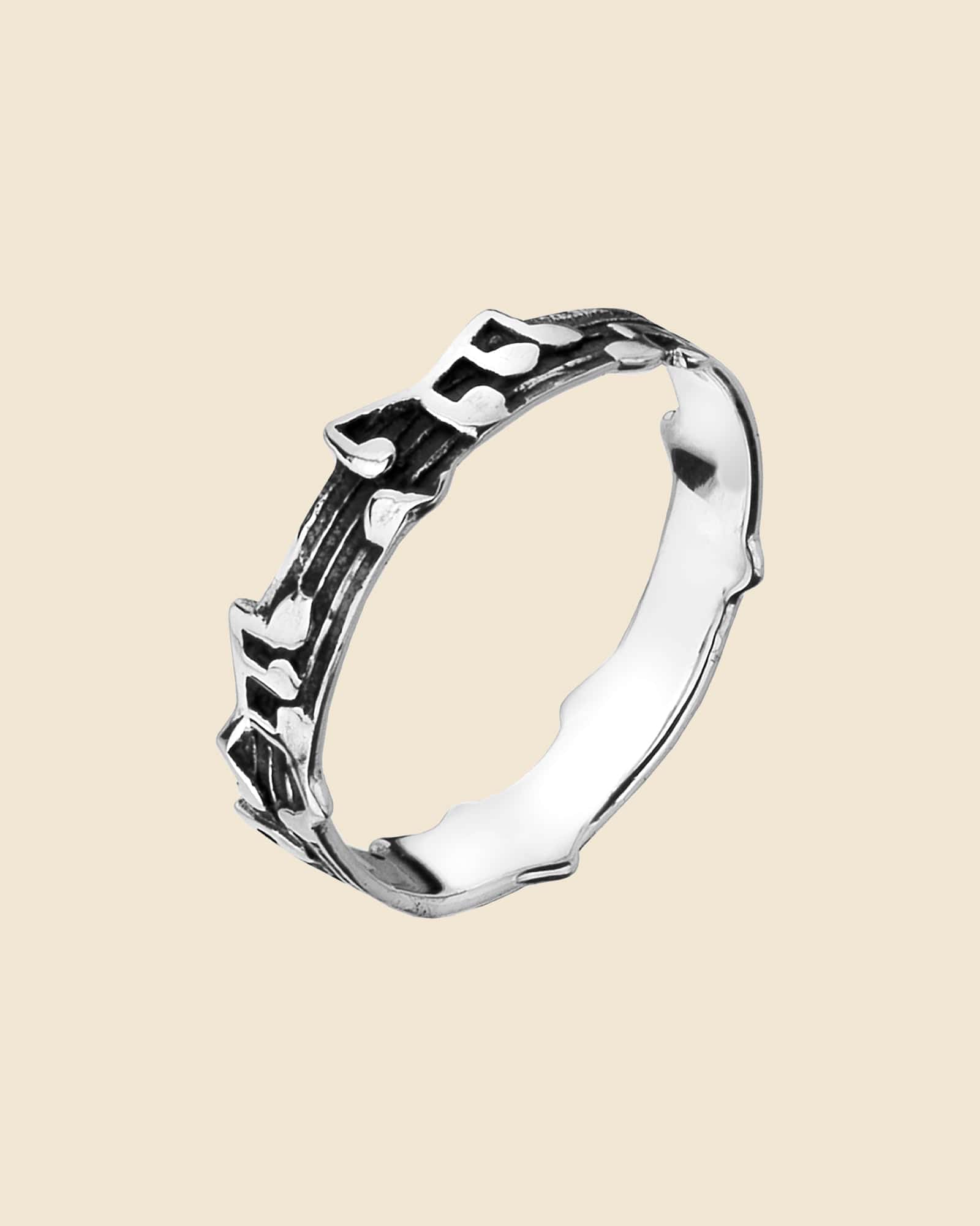 Sterling Silver Music Notes Ring