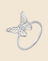 Sterling Silver 3D Butterfly Ring