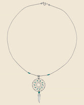 Sterling Silver Large Turquoise Dreamcatcher Necklace