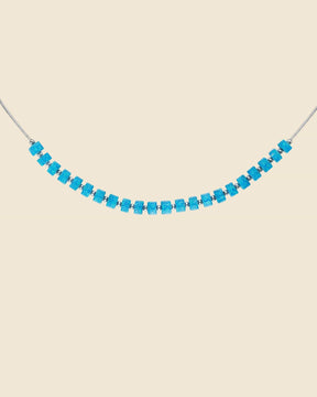 Sterling Silver and Blue Opal Bead Necklace