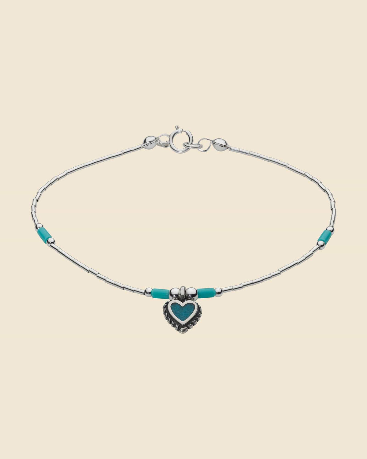 Navajo Heart Charm Bracelet