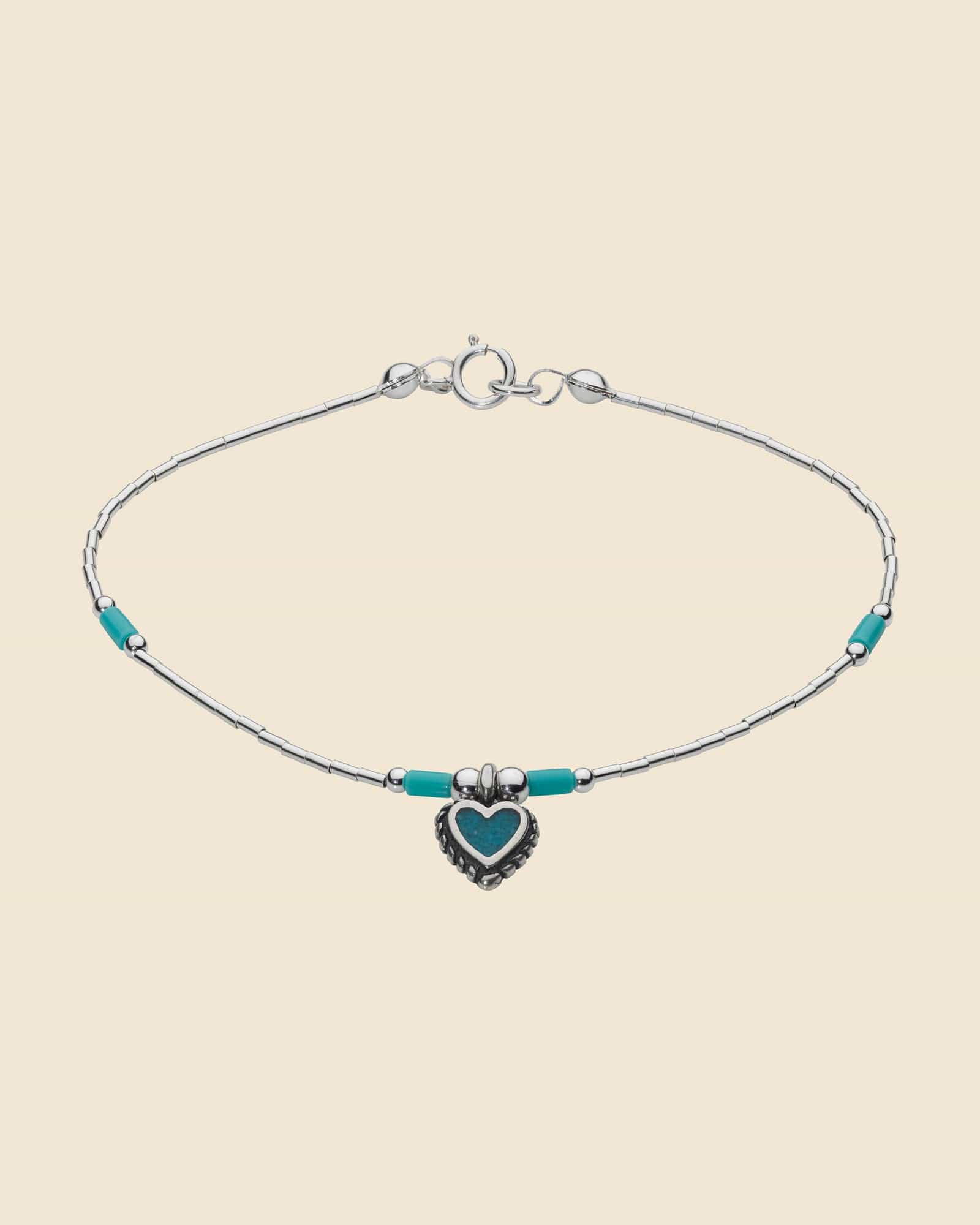Navajo Heart Charm Bracelet