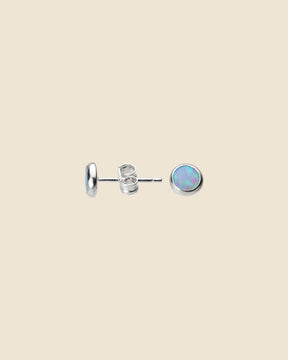 Sterling Silver Round Opal Studs