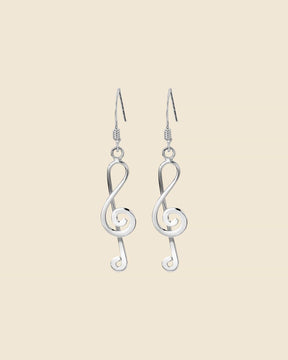 Sterling Silver Treble Clef Earrings