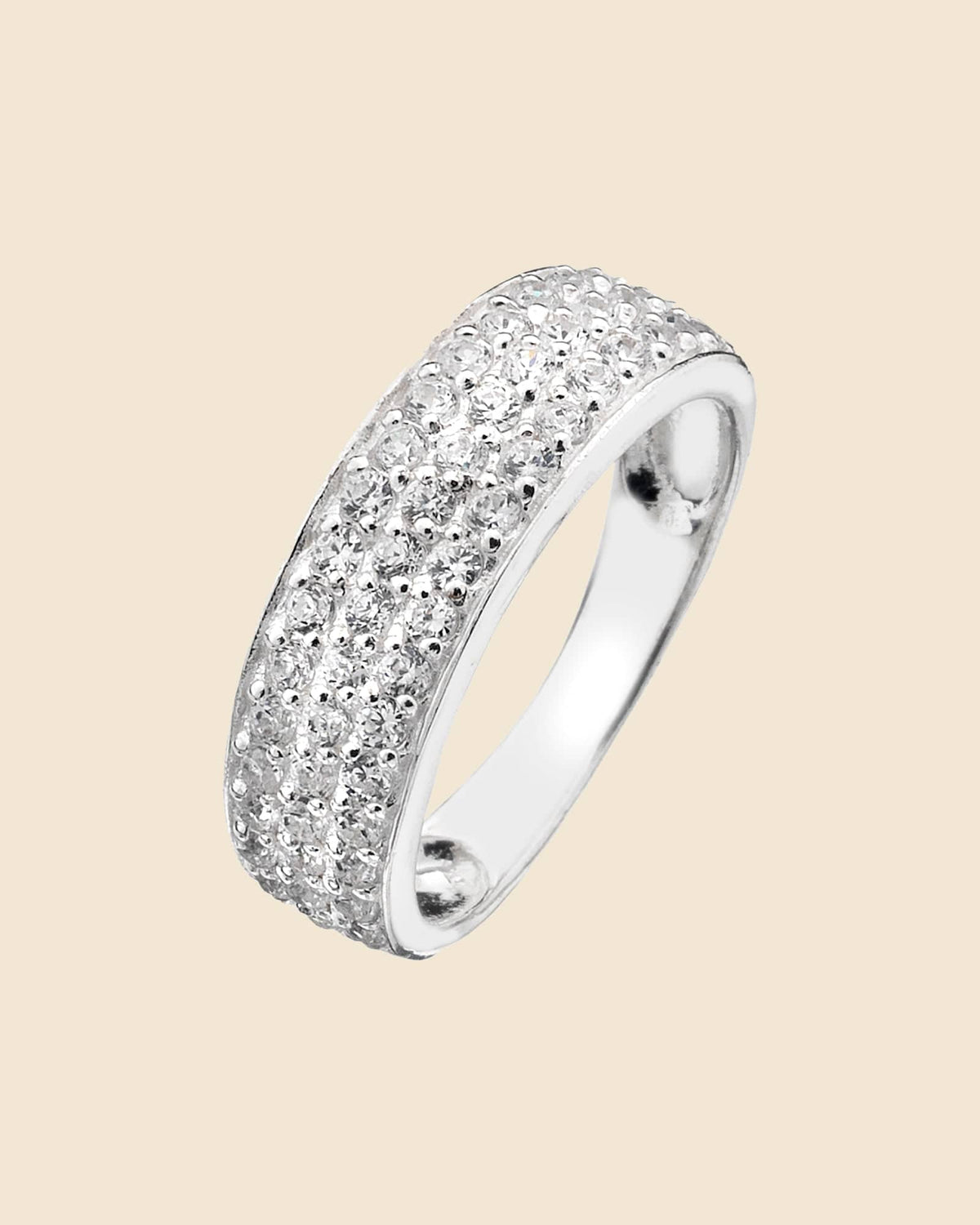 Sterling Silver and Cubic Zirconia Band Ring
