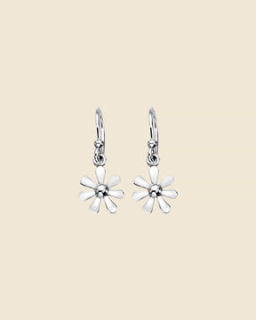 Sterling Silver Simple Daisy Drop Earrings