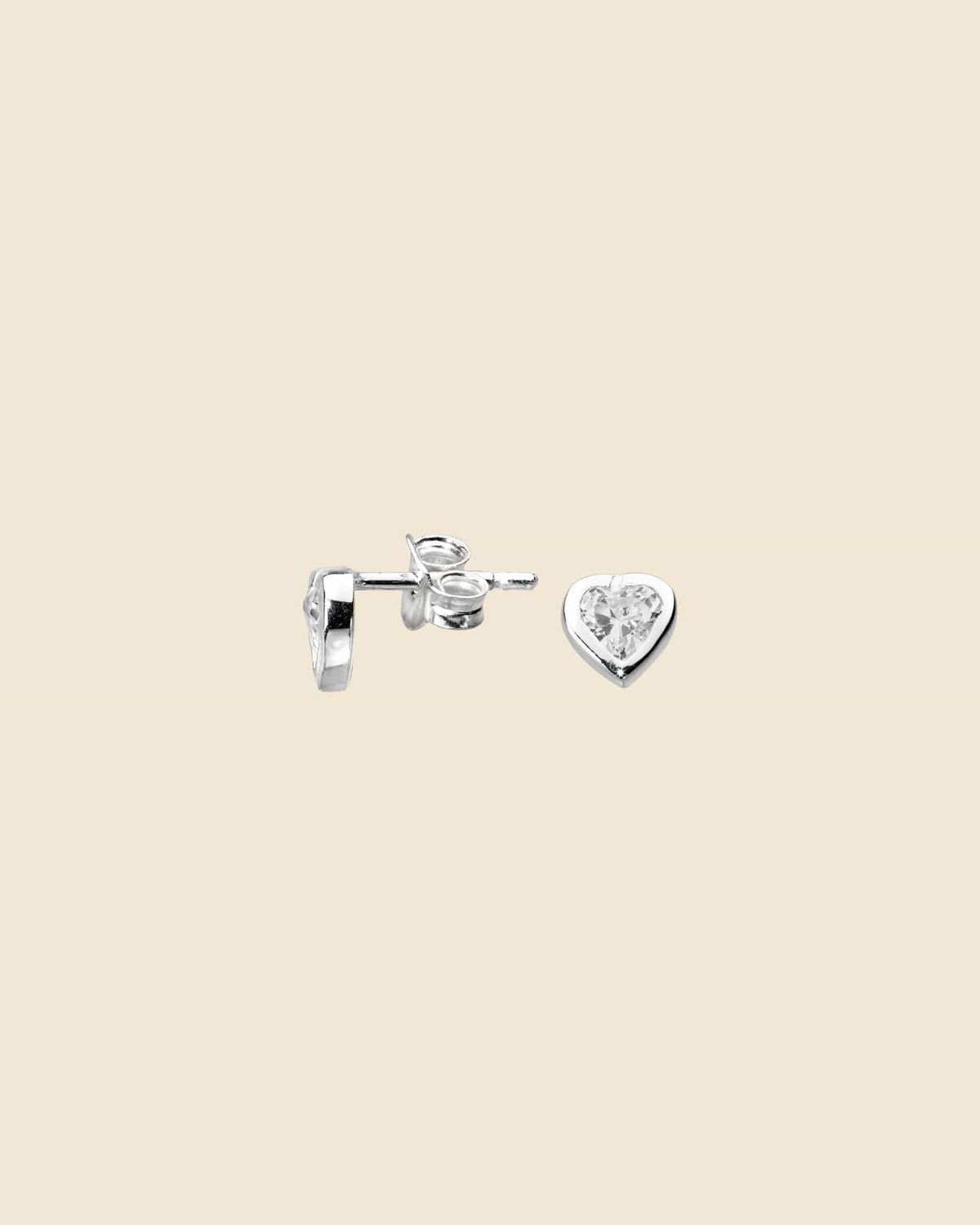 Heart Shaped Cubic Zirconia with Sterling Silver Outline