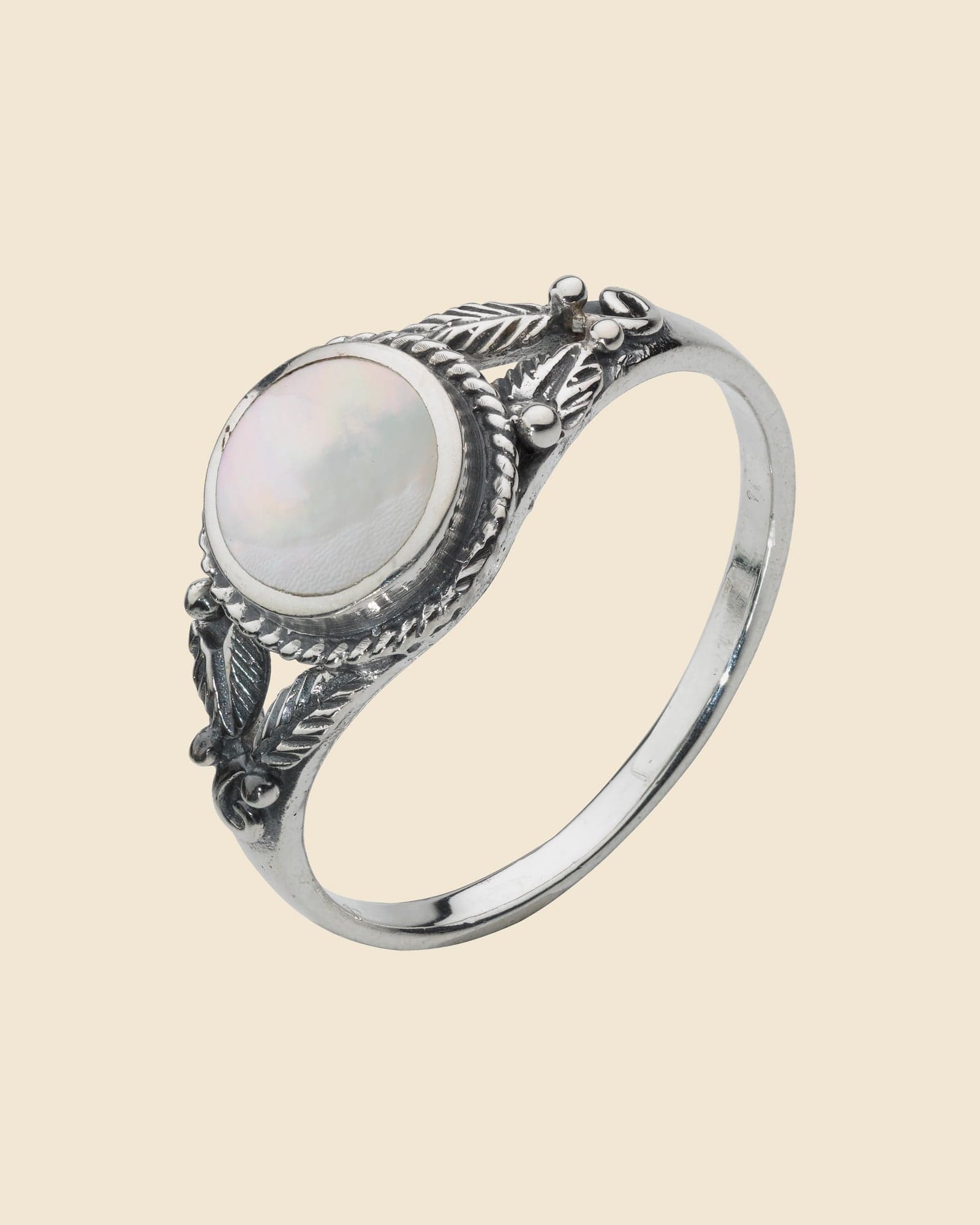 Sterling Silver Boho Mother of Pearl Ring
