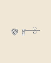 Sterling Silver and Cubic Zirconia Bobble Heart Studs