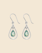 Sterling Silver and Paua Shell Teardrop Frame Earrings