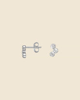 Sterling Silver and Cubic Zirconia Drifting Circle Studs
