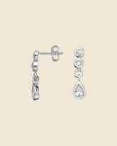 Sterling Silver and Cubic Zirconia Decorative Teardrop Studs
