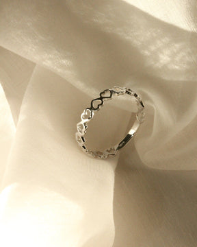 Sterling Silver Open Heart Band Ring