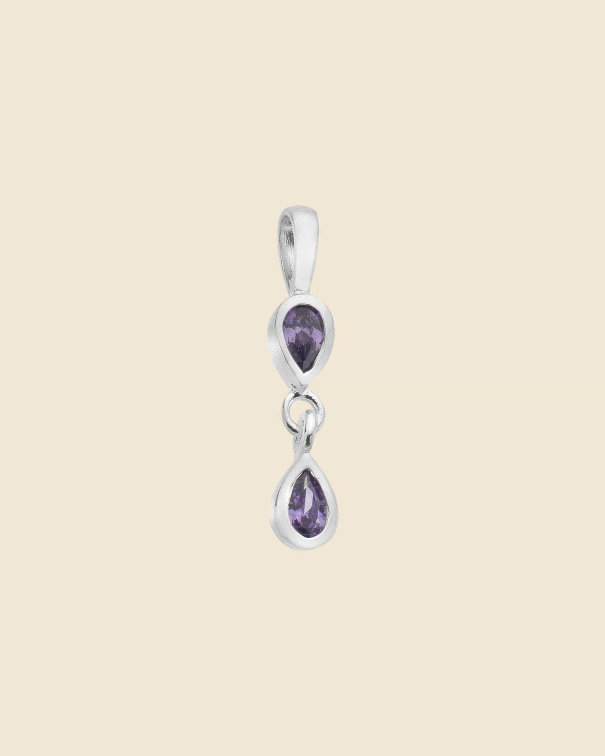Sterling Silver and Amethyst Drop Pendant