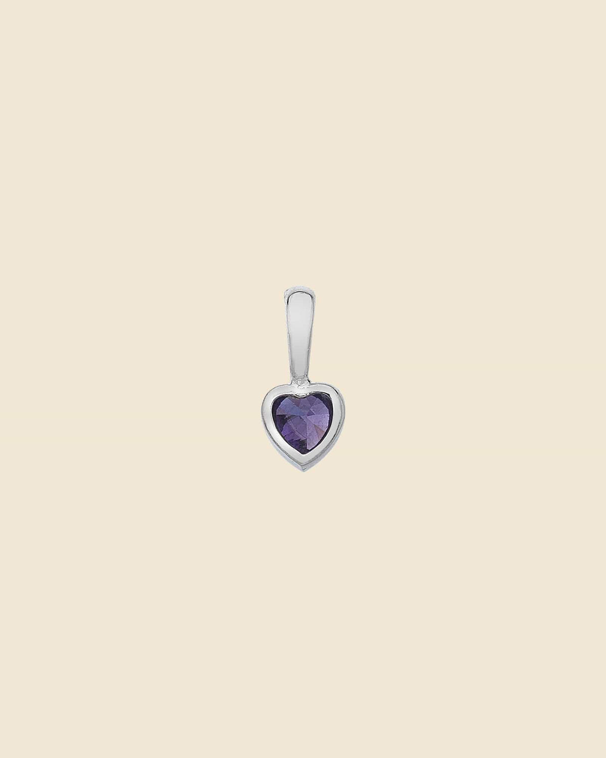 Sterling Silver and Amethyst Heart Pendant