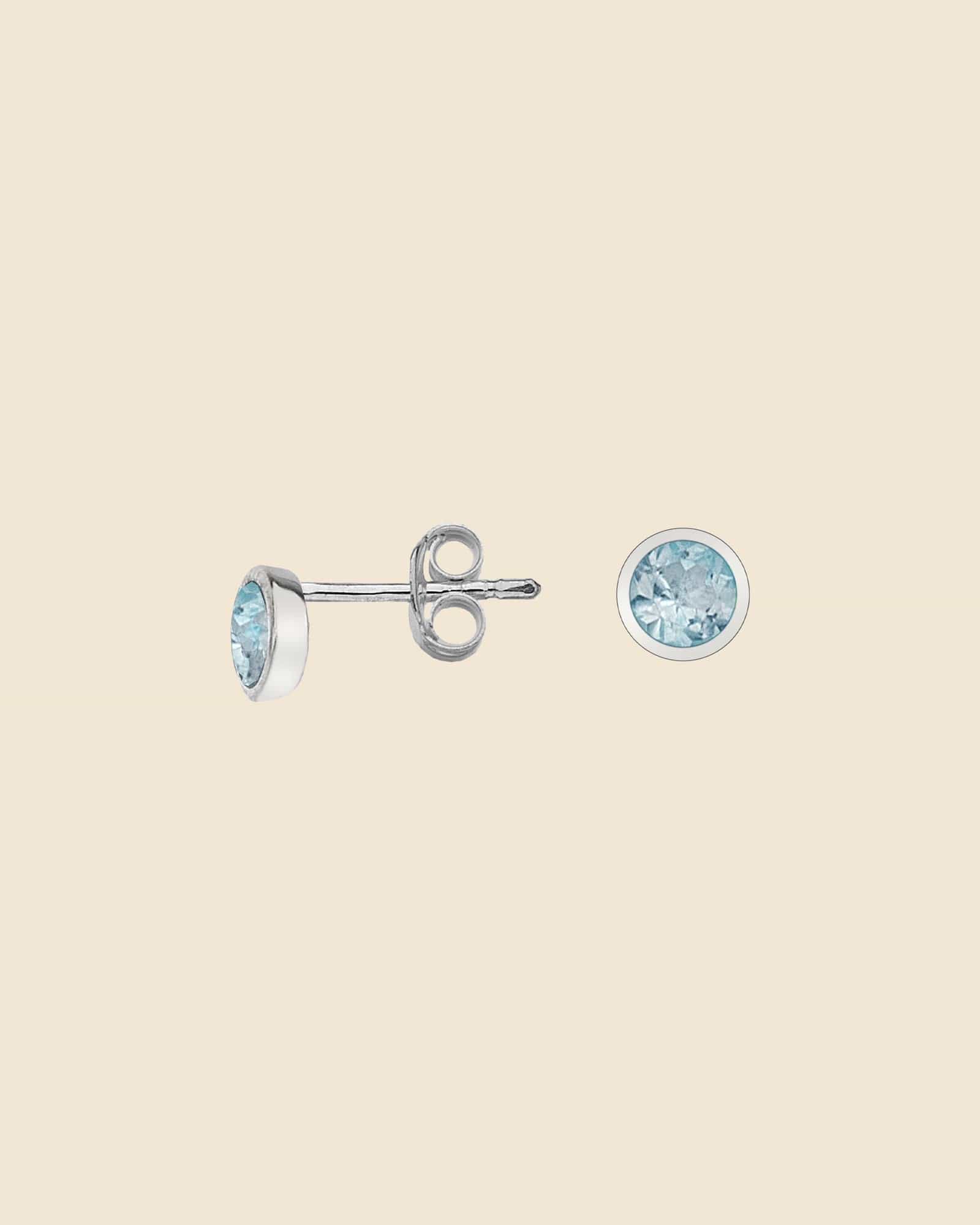 Sterling Silver and Blue Topaz 5mm Stud