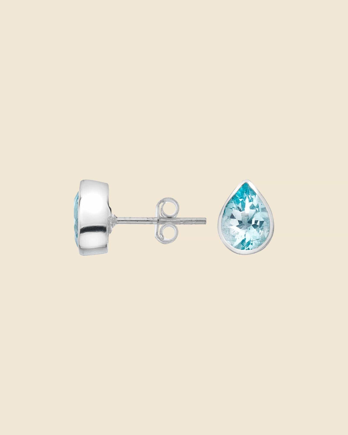 Sterling Silver and Blue Topaz Large Teardrop Studs