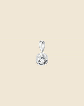 Sterling Silver and Cubic Zirconia Silver Surround Solitaire Pendant