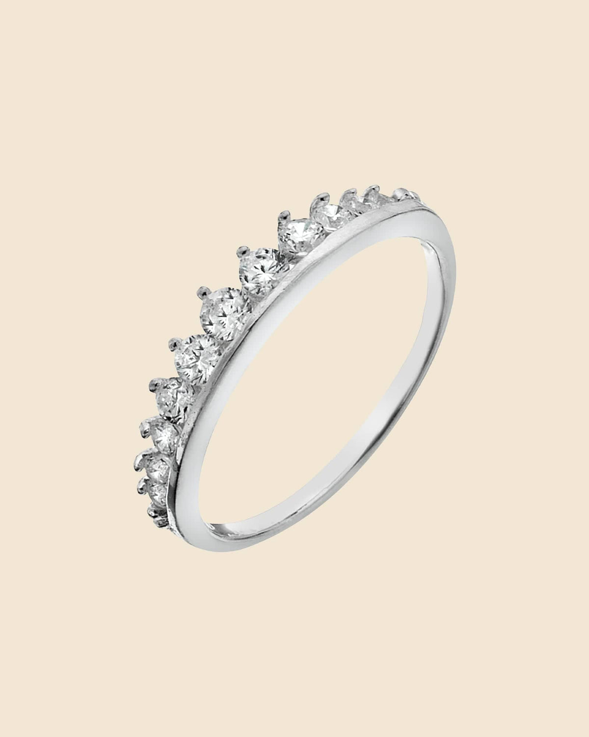 Sterling Silver and Cubic Zirconia Kate Tiara Ring