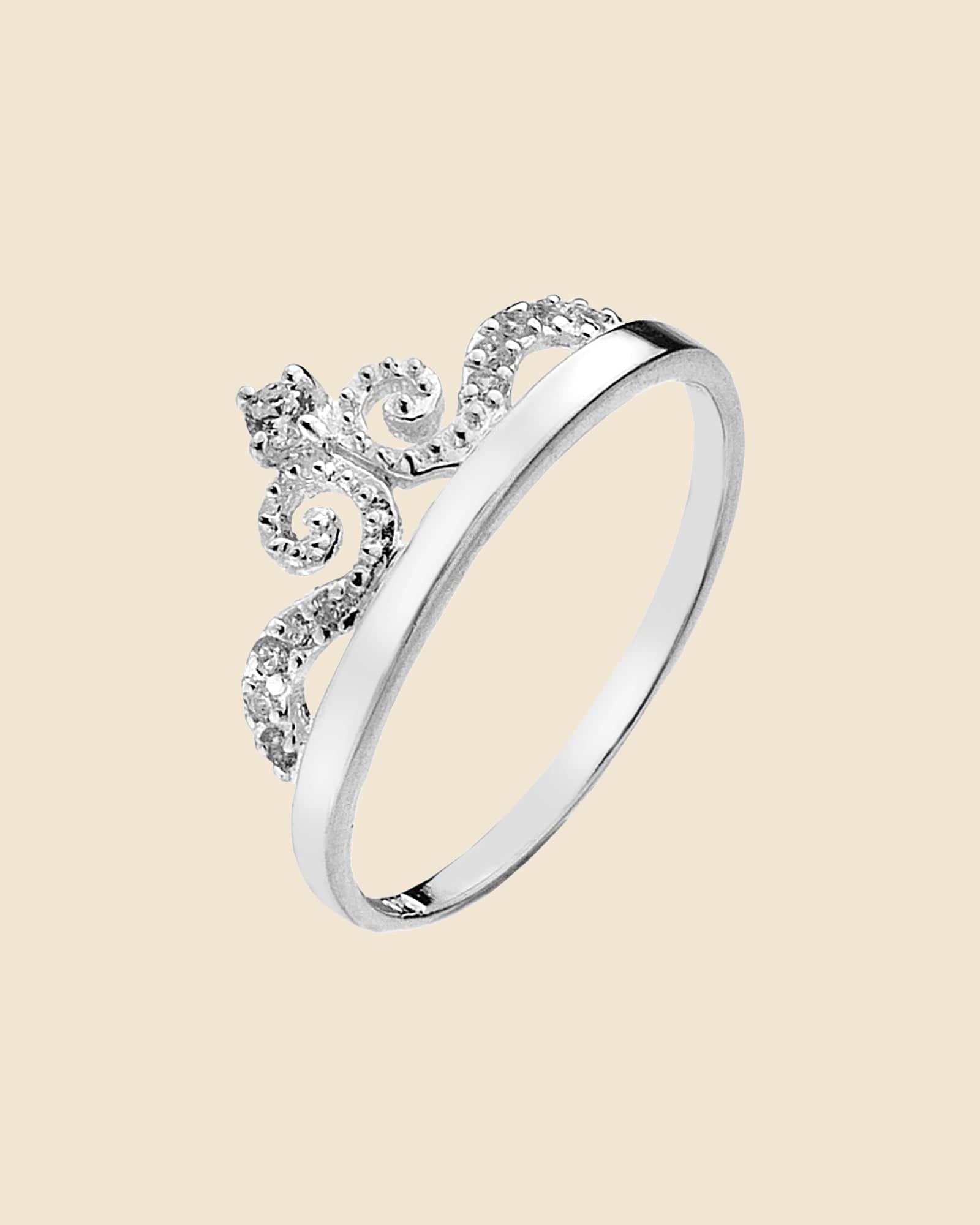 Sterling Silver Curvy Zirconia Tiara Ring