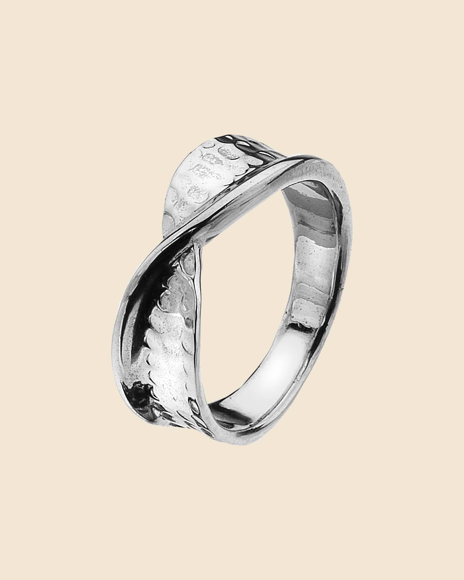 Sterling Silver Hammered Twist Ring