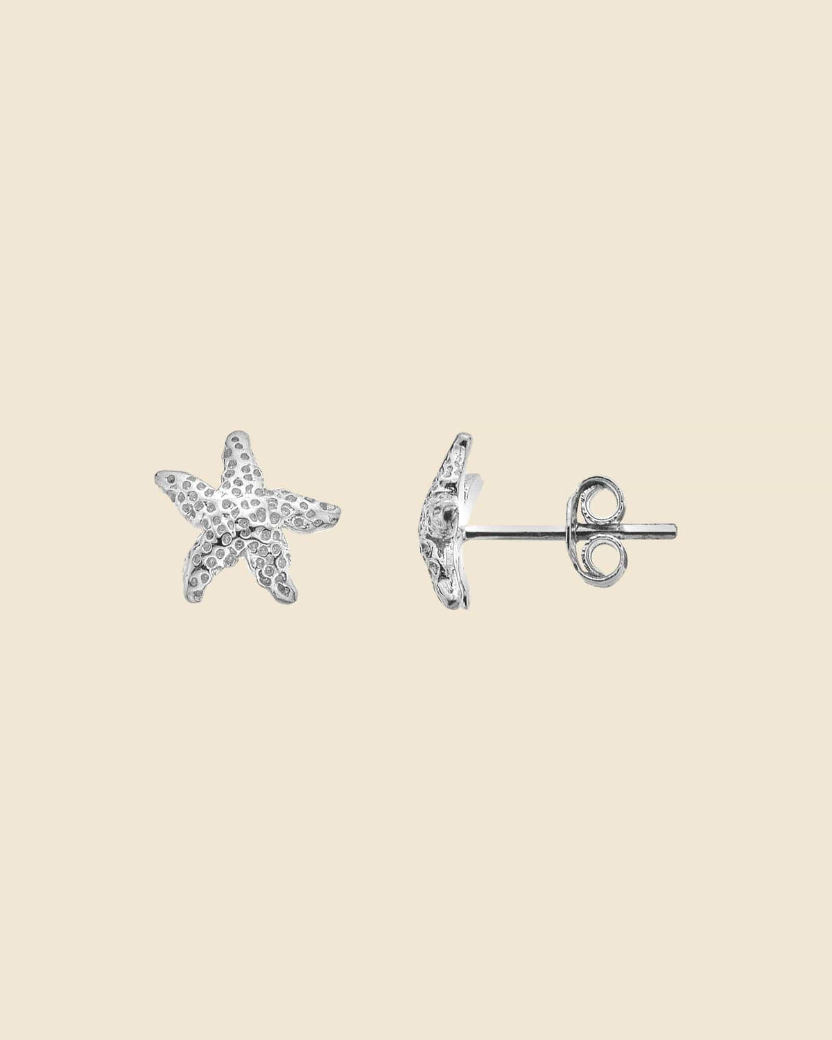 Sterling Silver Textured Starfish Studs