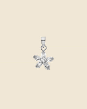 Sterling Silver and Cubic Zirconia Flower Pendant