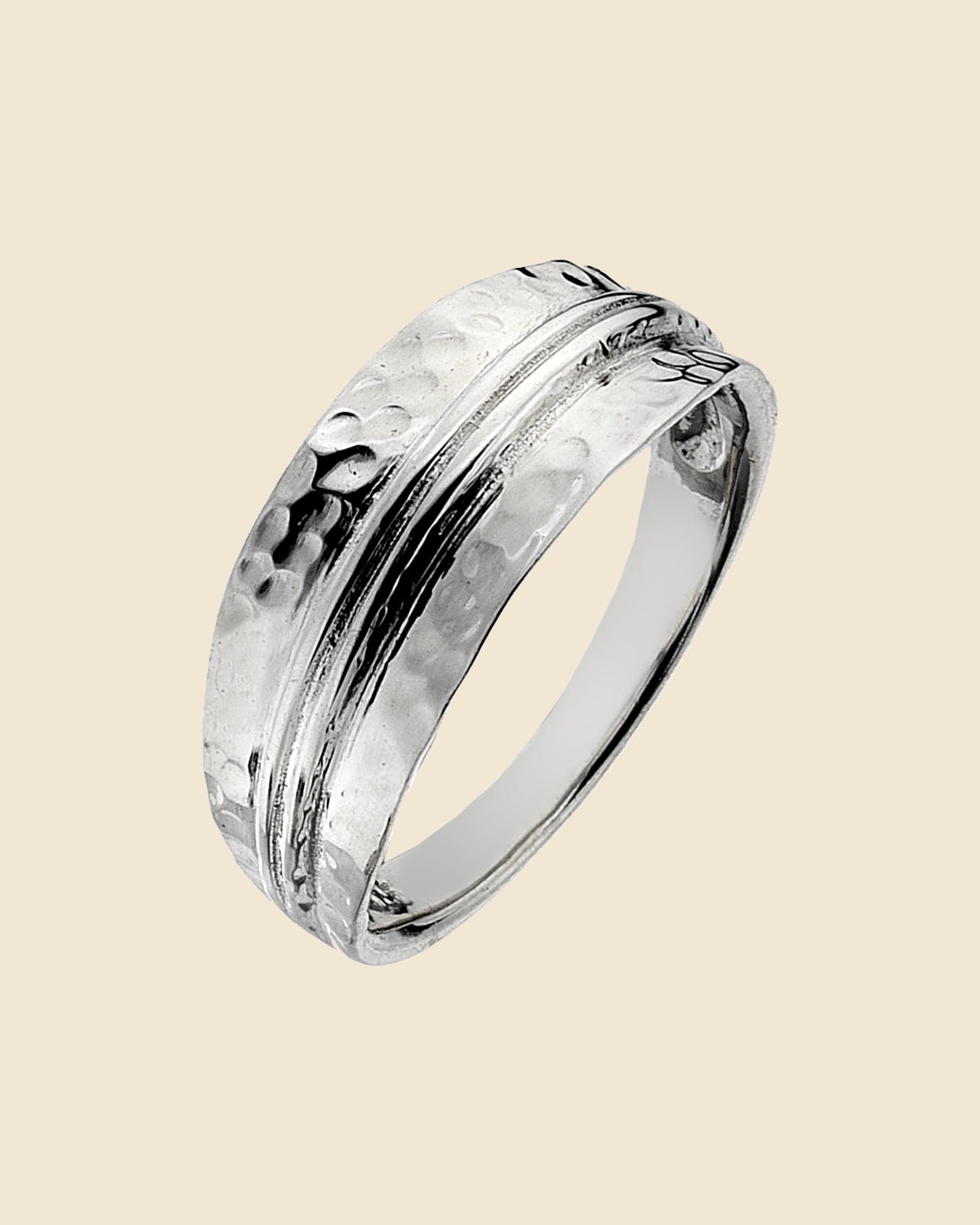 Sterling Silver Lightly Hammered Band Ring