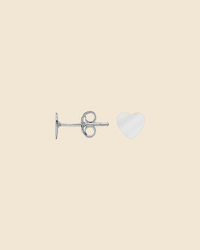 Sterling Silver Simple Heart Studs