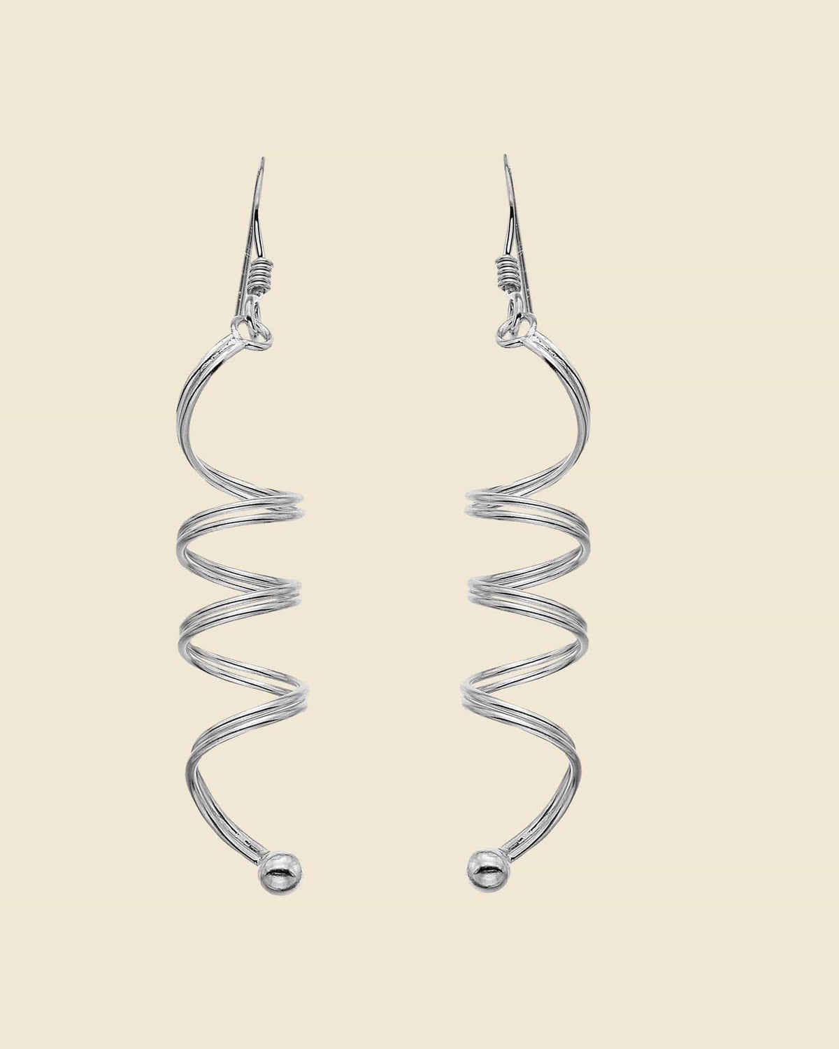 Sterling Silver Spiral Drop Earrings
