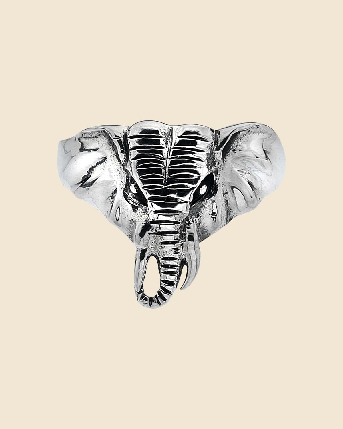 Sterling Silver Elephant Head Ring