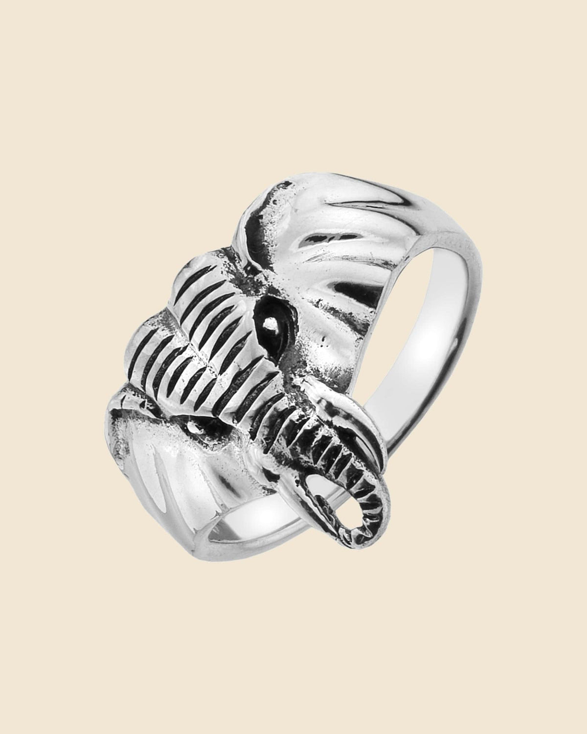 Sterling Silver Elephant Head Ring