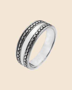 Sterling Silver 6mm Ornate Band Ring