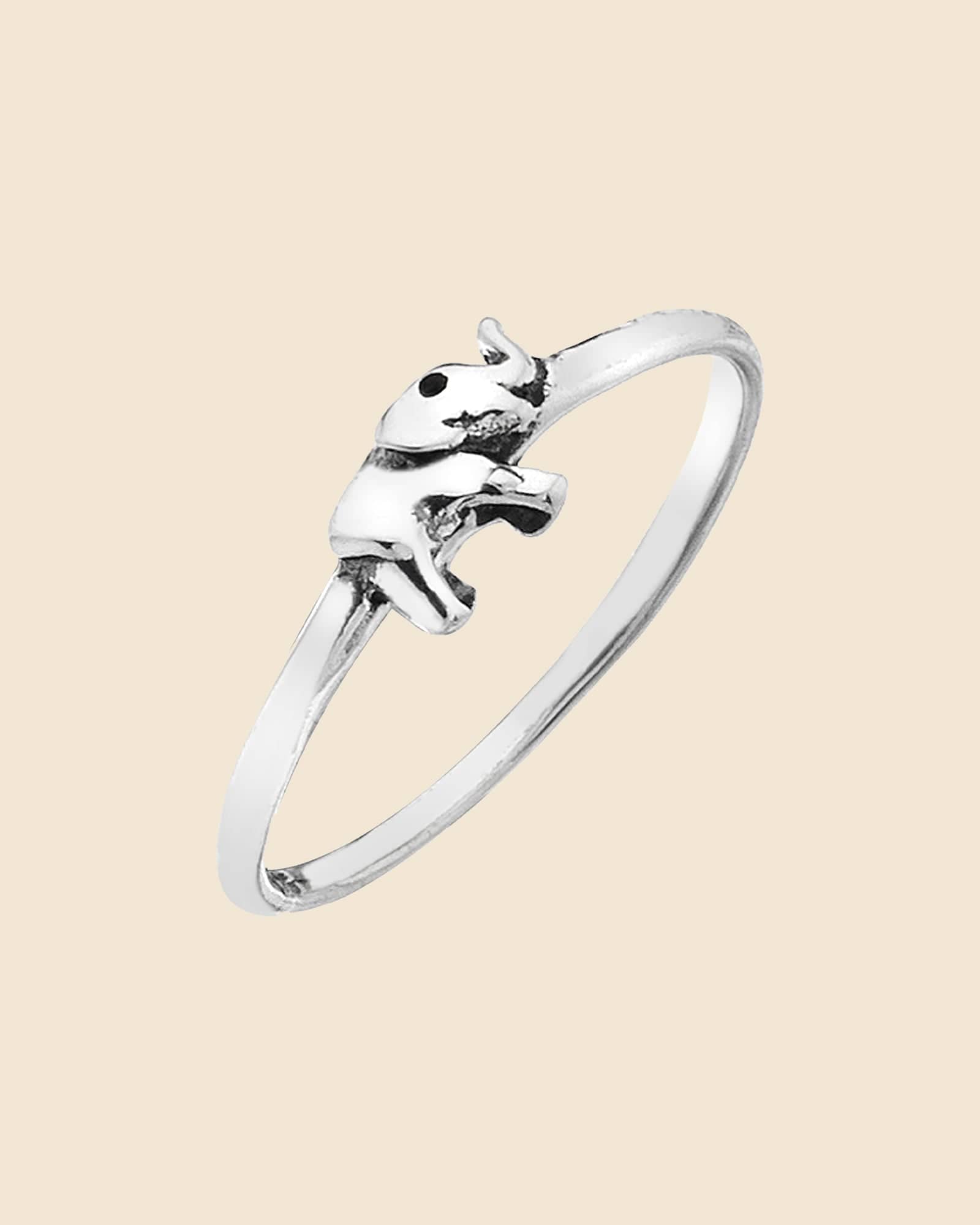 Sterling Silver Tiny Elephant Ring