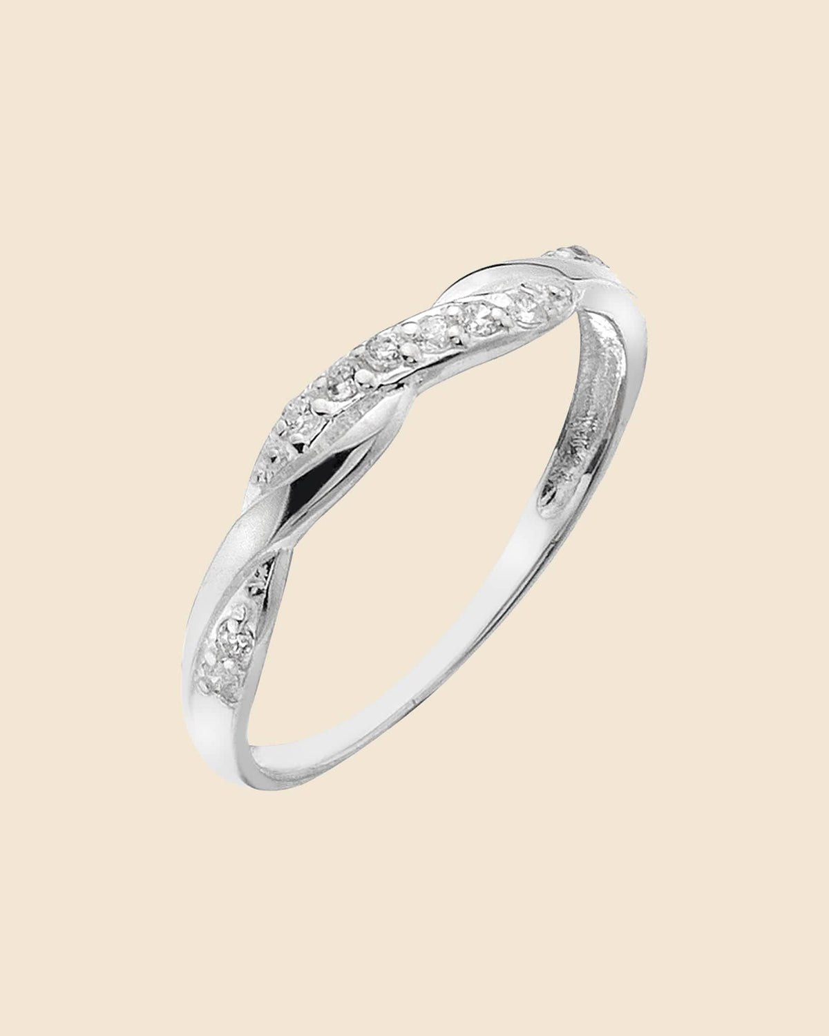 Sterling Silver and Cubic Zirconia Entwined Ring