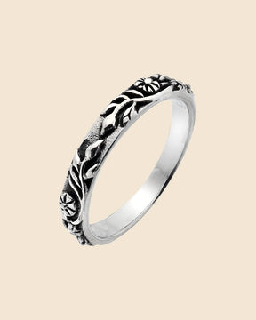 Sterling Silver  Flower Band Ring